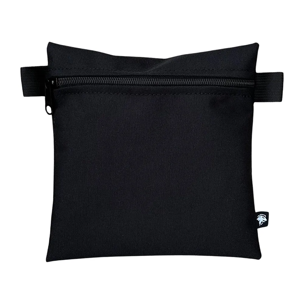 Black Lynx Defense Zipper Pouch, front view showing the horizontal zipper and webbing side tabs