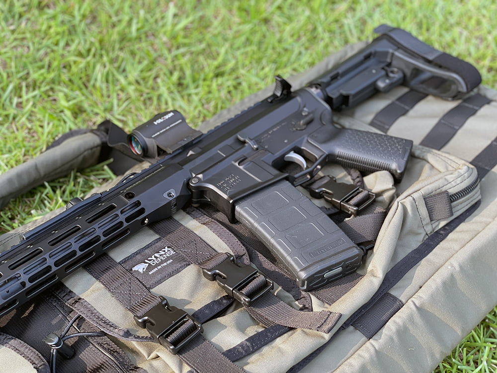 Ballistic AR-15 on top of a Lynx Defense 36" Rifle Case