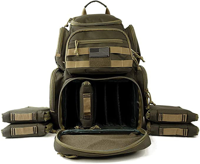 HARDSTONE Tactical 5 Pistol Range Go Bag with Adjustable Shoulder