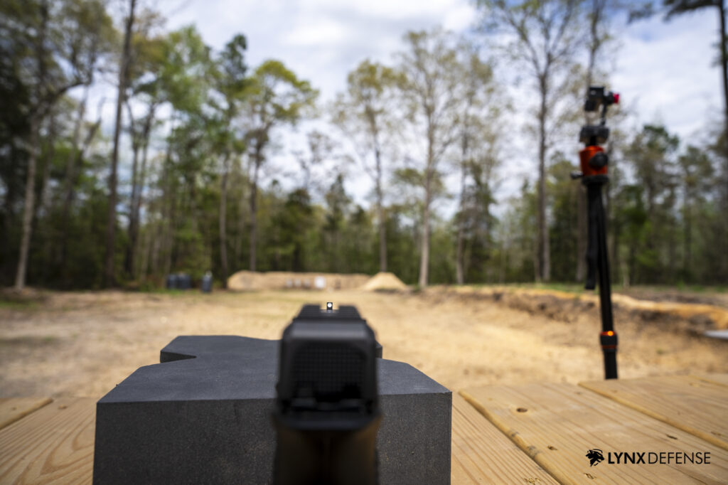 Lone Wolf Dusk Sight picture down range